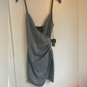 S, Popular Basics, Dog Tooth Pattern dress, Never Worn, NWT, adjustable straps